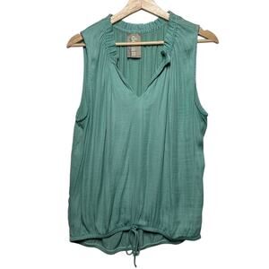 Dolan Left Coast Aurelia Anthropologie Sea Foam Green Sleeveless Top Ruffle Sz L
